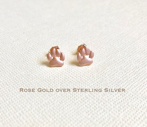 Sterling Silver Paw Stud Earrings