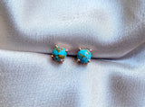 Sterling Silver Copper Turquoise Stud Earrings