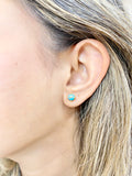 Sterling Silver Copper Turquoise Stud Earrings