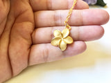 Sale! Sterling Silver plumeria necklace, Plumeria necklace, Hawaiian necklace, Plumeria jewelry, Flower necklace,Bridesmaid gift, Gold plume