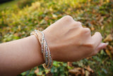 White Multi Strand Crystal Bracelet, Beaded Bracelet, High quality, Glass Bead Bracelet