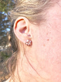 Plumeria stud earrings