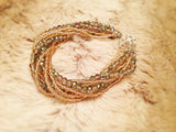 Light green AB, Multi Strand Crystal Bracelet, Beaded Bracelet, High quality, Glass Bead Bracelet, Bridesmaid gift,