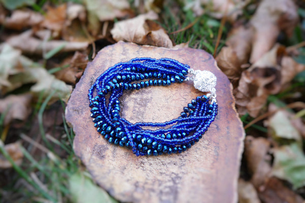 Blue AB, Multi Strand Crystal Bracelet, Beaded Bracelet, High quality, –  N.L. McLaughlin