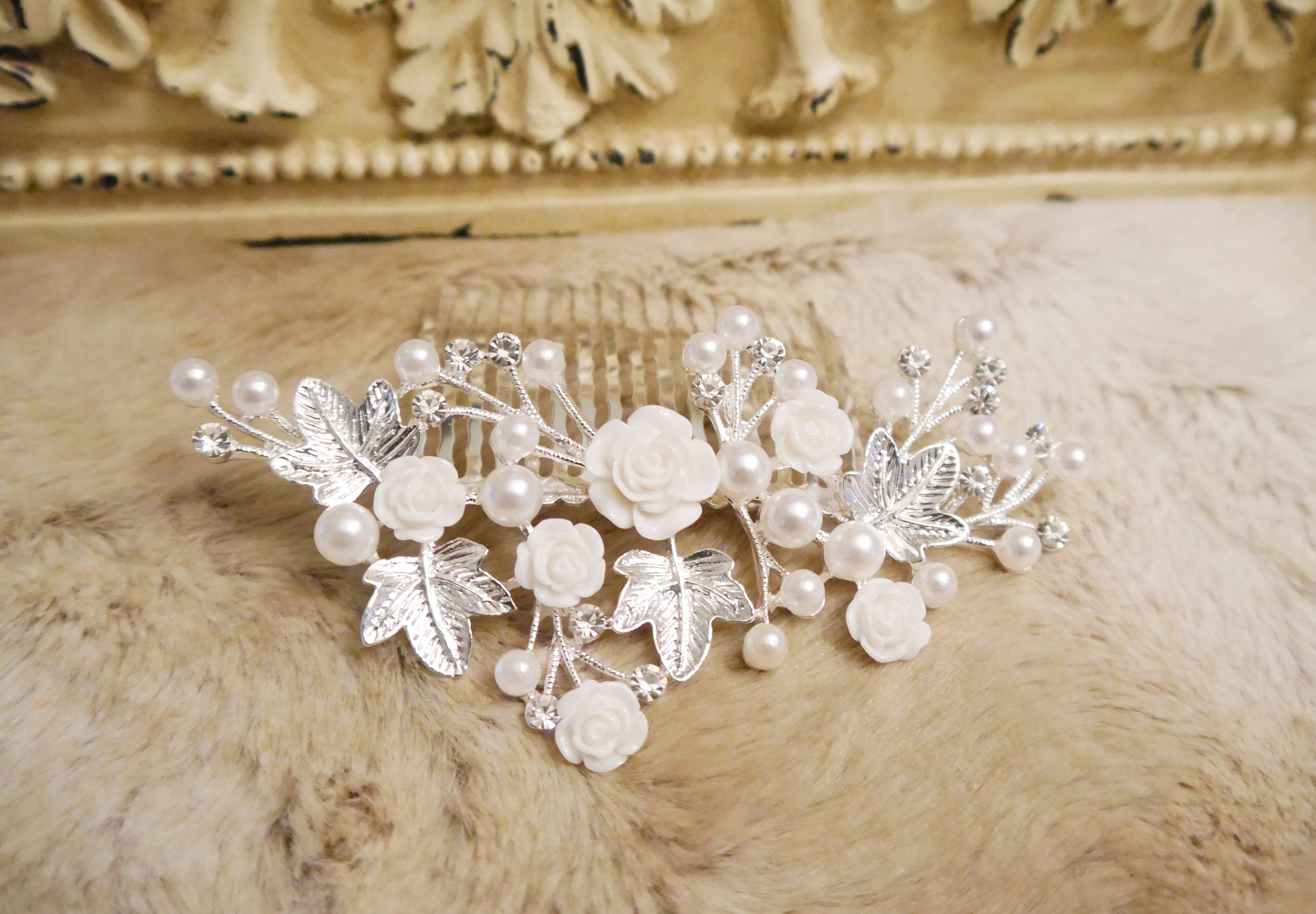 Hair accessory, Small Vintage Style Hair Comb, Wedding, Formal, NWT How To Style Wedding Hair Accessories With Short Hair, with  main image 3