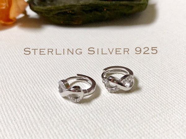 Sterling silver infinity hoop earrings, infinity earrings, hoop earrings, gift for her, tiny hoop earrings, bridesmaid gift, infinity studs.