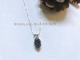 Sterling Silver Pinecone necklace, pine cone necklace