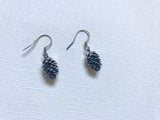 Gold over Sterling Silver Pine cone earrings, Silver Pinecone earrings, Bridesmaid jewelry, Tiny Pine cone earrings