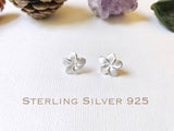 Rose Gold over Sterling Silver, Plumeria stud earring, Plumeria earring, Plumeria studs, Hawaiian earrings, Silver Plumeria, Flower earring