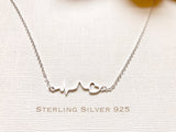 Gold over Sterling Silver heartbeat necklace, heartbeat necklace, EKG necklace, medical gifts, nurse necklace, doctor necklace, medical
