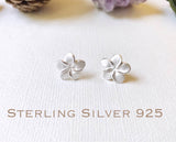 Sale! Sterling Silver, Plumeria stud earrings, Plumeria earrings, Plumeria studs, Hawaiian earrings, Rose Gold Plumeria, Flower earring