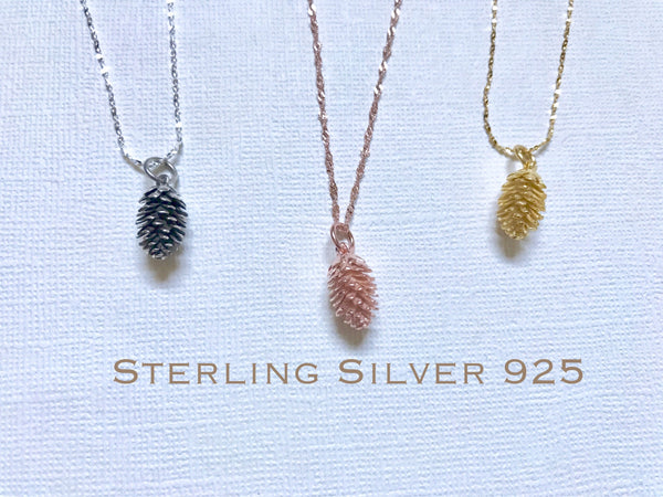 Sterling Silver Pinecone necklace, pine cone necklace