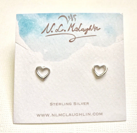 Sterling Silver heart earrings, heart studs, heart jewelry, Love earrings, Love  studs, bridesmaid earrings, gift for bridesmaid,