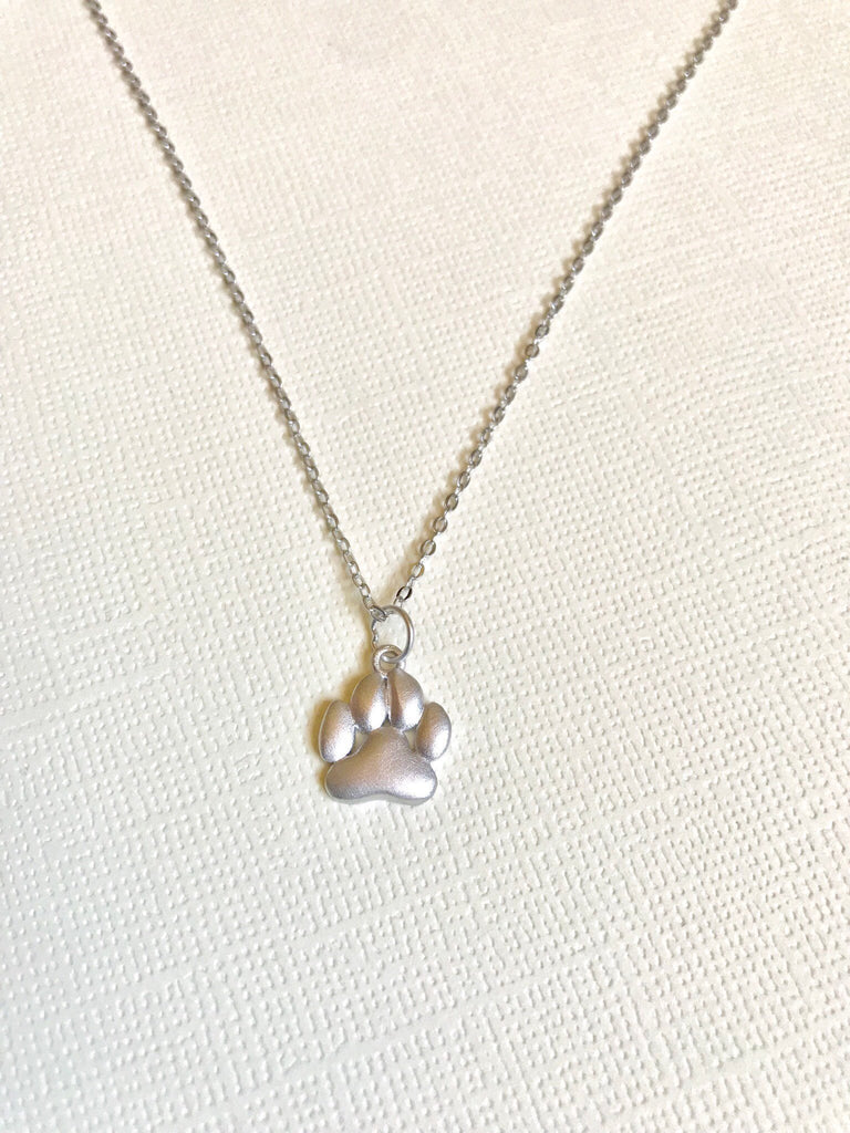 Buy Vintage 925 Sterling Silver Dog Cat Paw Print Charm Pendant Necklace  Online in India - Etsy