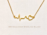 Sterling Silver heartbeat necklace, heartbeat necklace, EKG necklace, ECG necklace, medical gifts, nurse necklace, doctor necklace,nurse gif