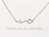 Rose Gold over Sterling Silver heartbeat necklace, heartbeat necklace, EKG necklace, ECG necklace, medical gifts, nurse necklace, nurse gift