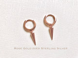 Sterling Silver spike earring, Spike hoop earrings