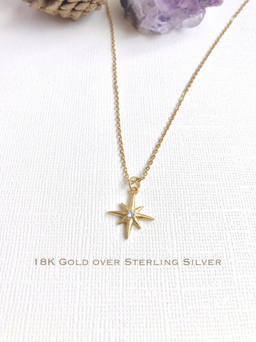 Sterling Silver North Star necklace, Polaris necklace, Pole star necklace, Traveler necklace, Bridesmaid Gift, North Star Jewelry