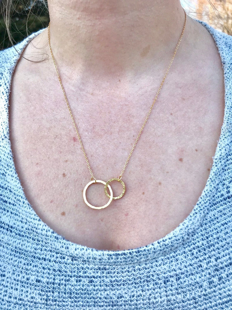 Gold Plated Necklace with Double Circle | Juulry.com