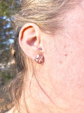 Rose Gold over Sterling Silver, Plumeria stud earring, Plumeria earring, Plumeria studs, Hawaiian earrings, Silver Plumeria, Flower earring