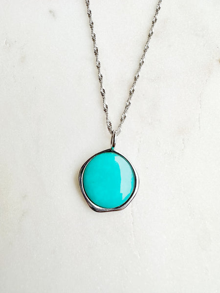 Turquoise necklace, Genuine turquoise necklace, Copper Turquoise necklace, Turquoise pendant, turquoise jewelry