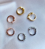 Opal hoop earrings